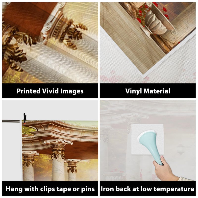 AOFOTO 8x8ft Romantic Wedding Royal Gazebo Background Classic Gloriette Photography Backdrop Vintage Garden Pavilion Retro Columns Photo Studio Props Ladies Girl Artistic Portrait Photoshoot Vinyl - Image 3